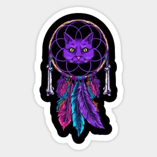 Cat Dreamcatcher Illustration Sticker